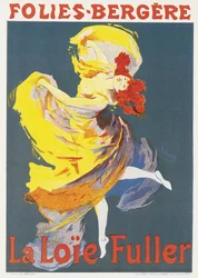 Affiche publicitaire pour une performance de danse de Loie Fuller au Folies-Bergère